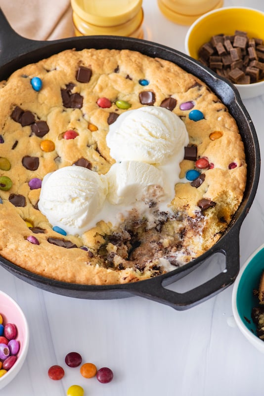 Quick And Easy Chocolate Chip Skillet Cookie • Love From The Oven