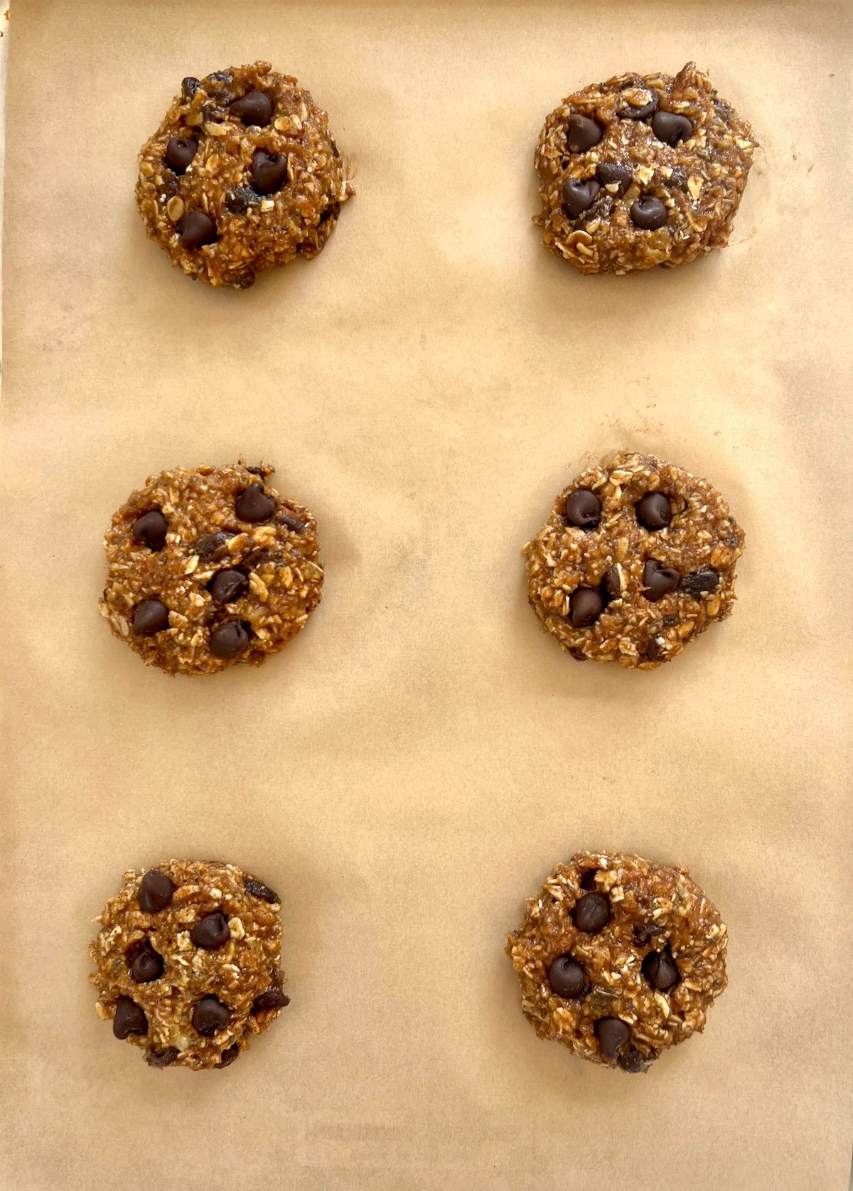 Protein cookies before baked.