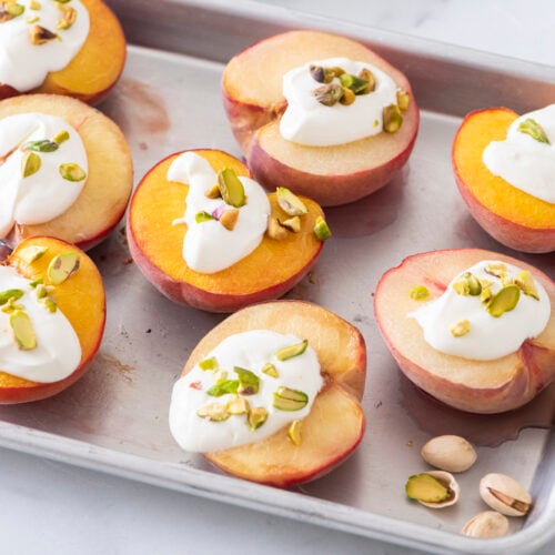 Baked Nectarines with Honey Yogurt Sauce Weelicious