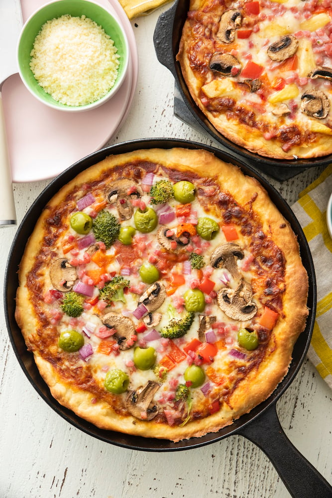 The Best Cast Iron Pizza Recipe - Midwest Foodie