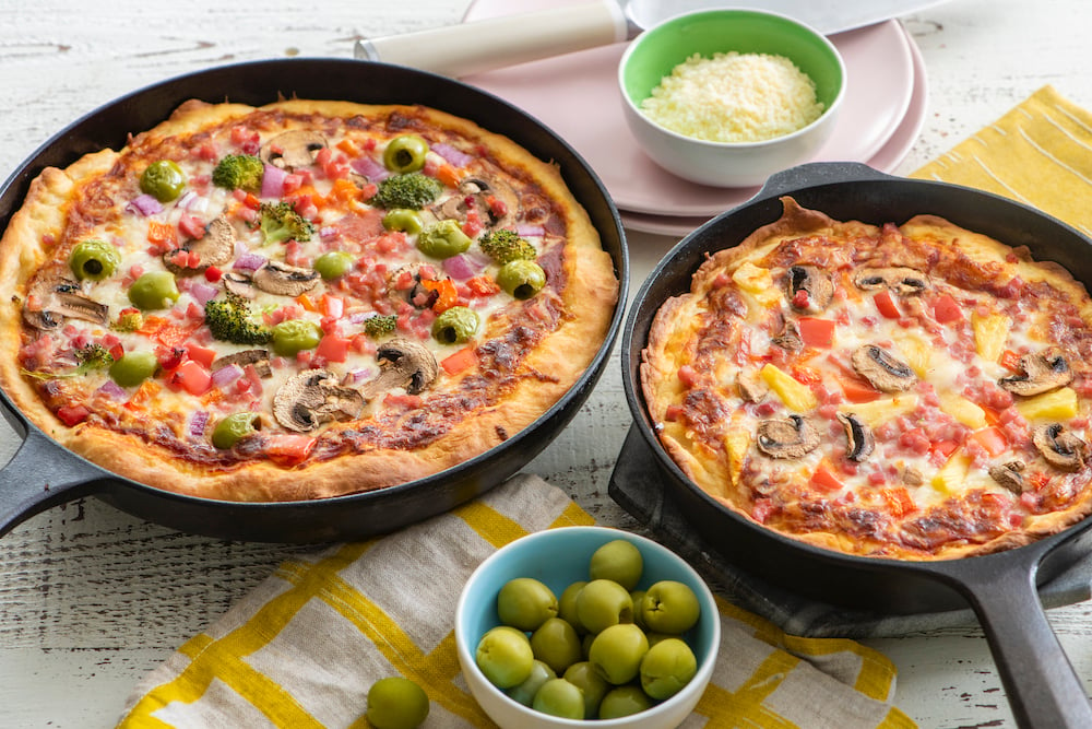 Cast Iron Skillet Pizza Two Ways