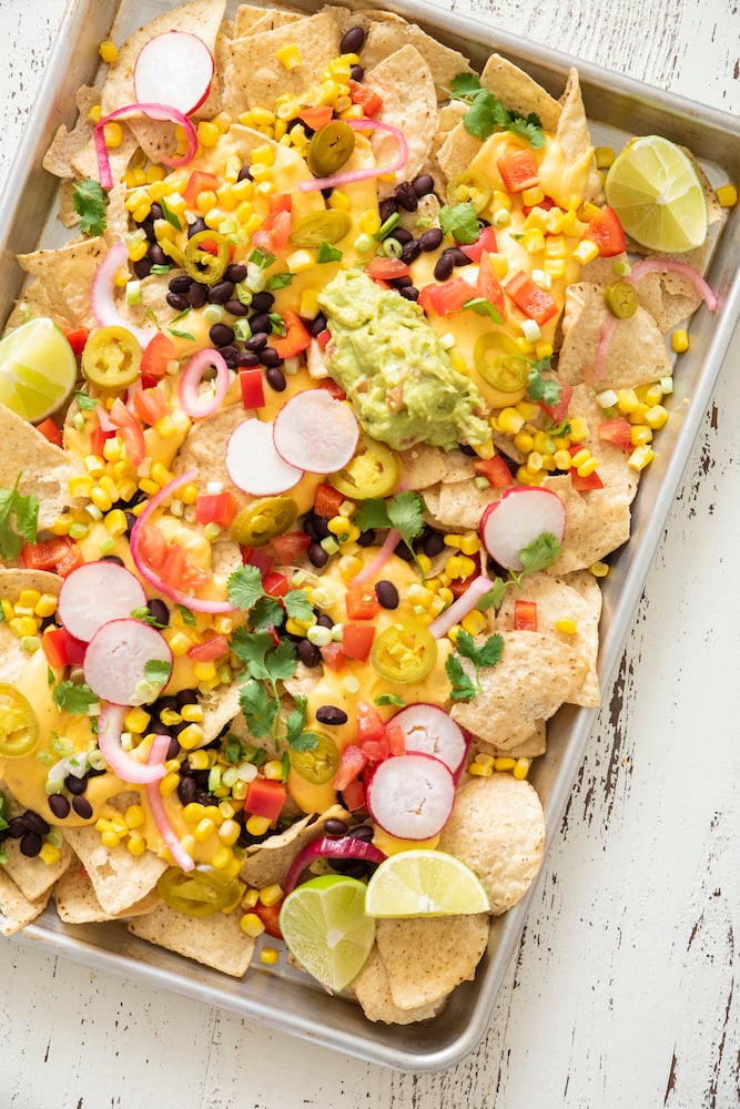 Vegetarian Sheet Pan Nachos from Weelicious.com