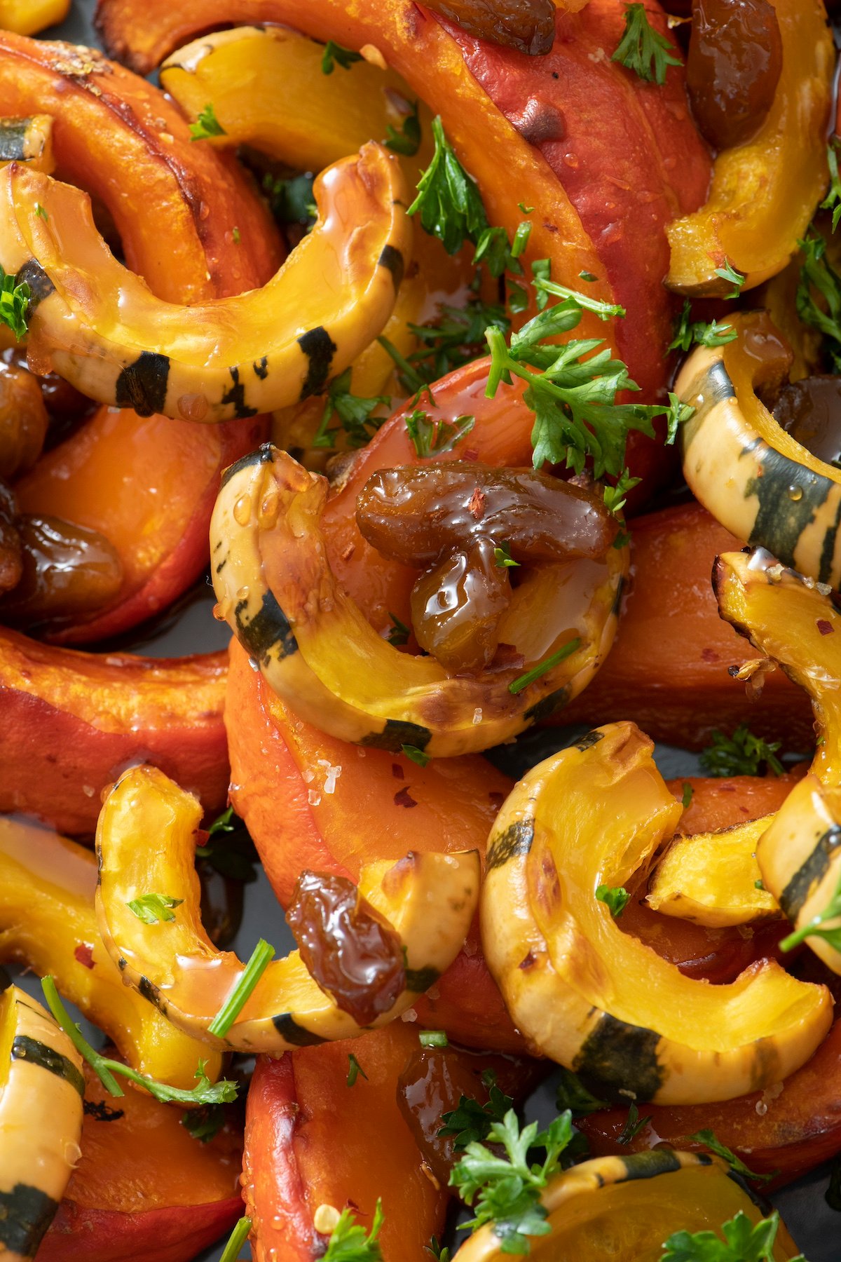 Sweet and sour roasted squash.