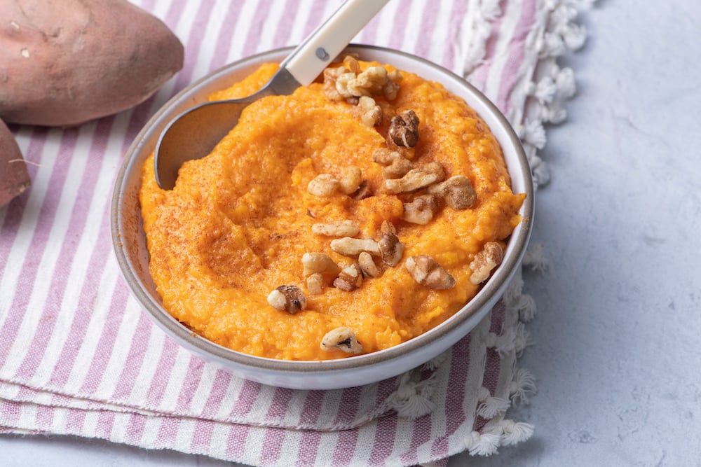 Vegan Whipped Coconut Sweet Potatoes - Weelicious