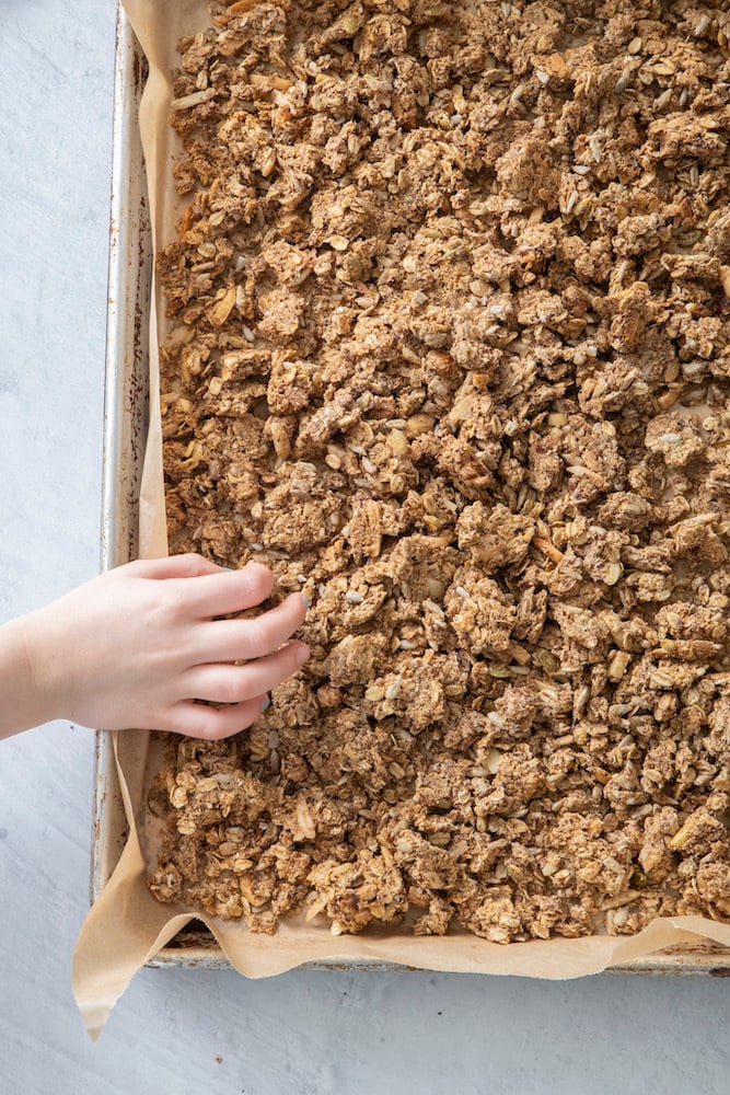 Granola on sheet pan