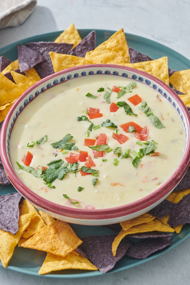 queso blanco in serving bowl