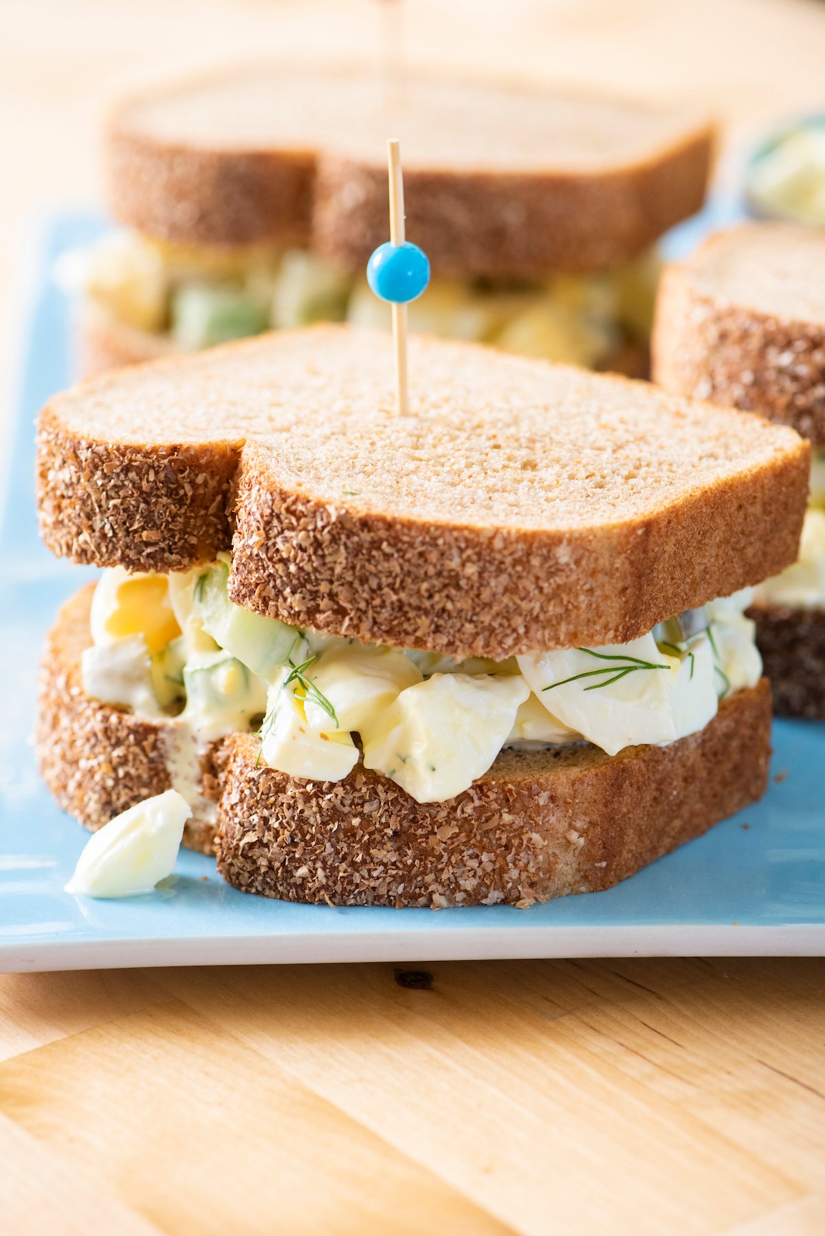 Side view of Egg Salad Sandwich