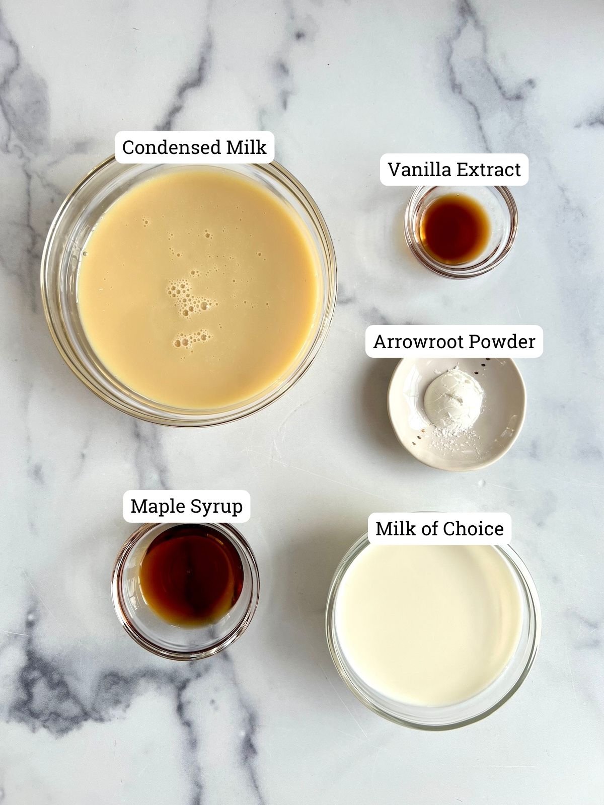 Ingredients needed for homemade coffee creamer.