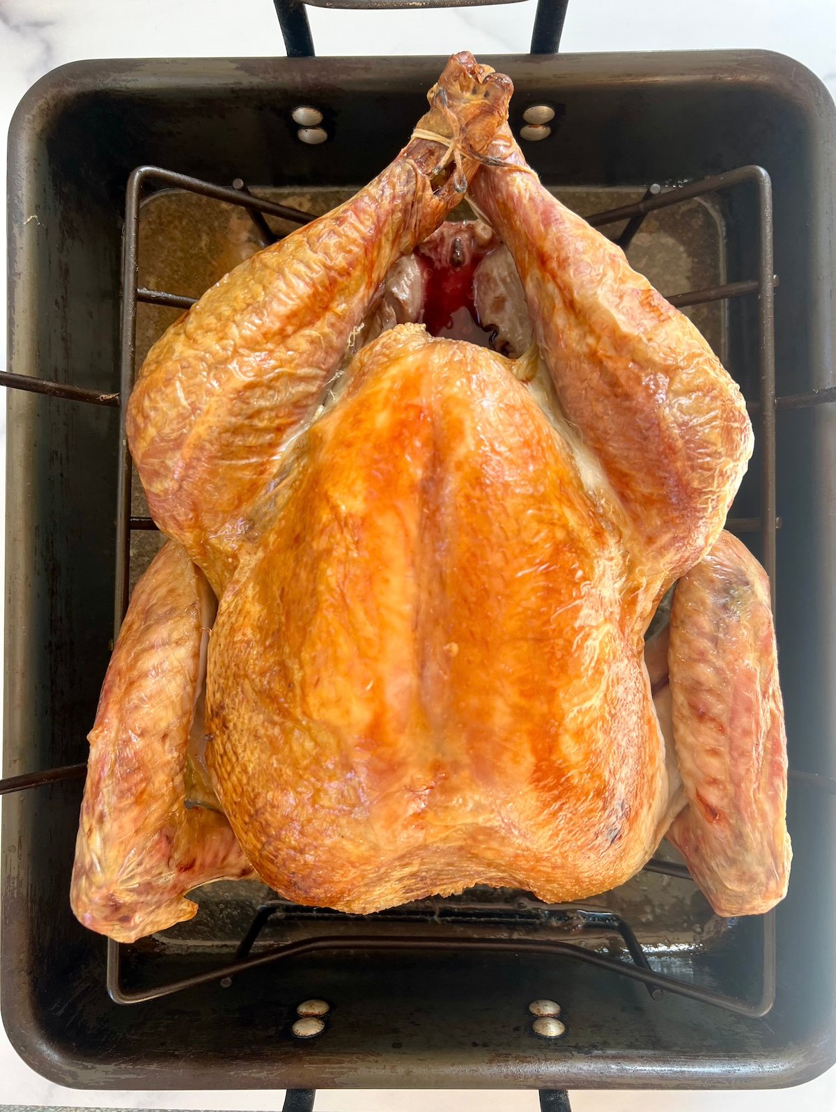 Roast turkey resting.