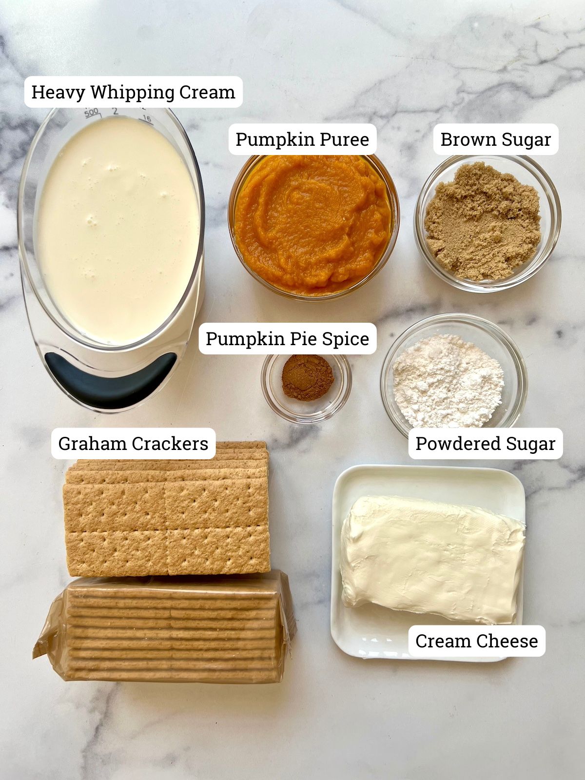 Ingredients to make Pumpkin Pie Parfaits.