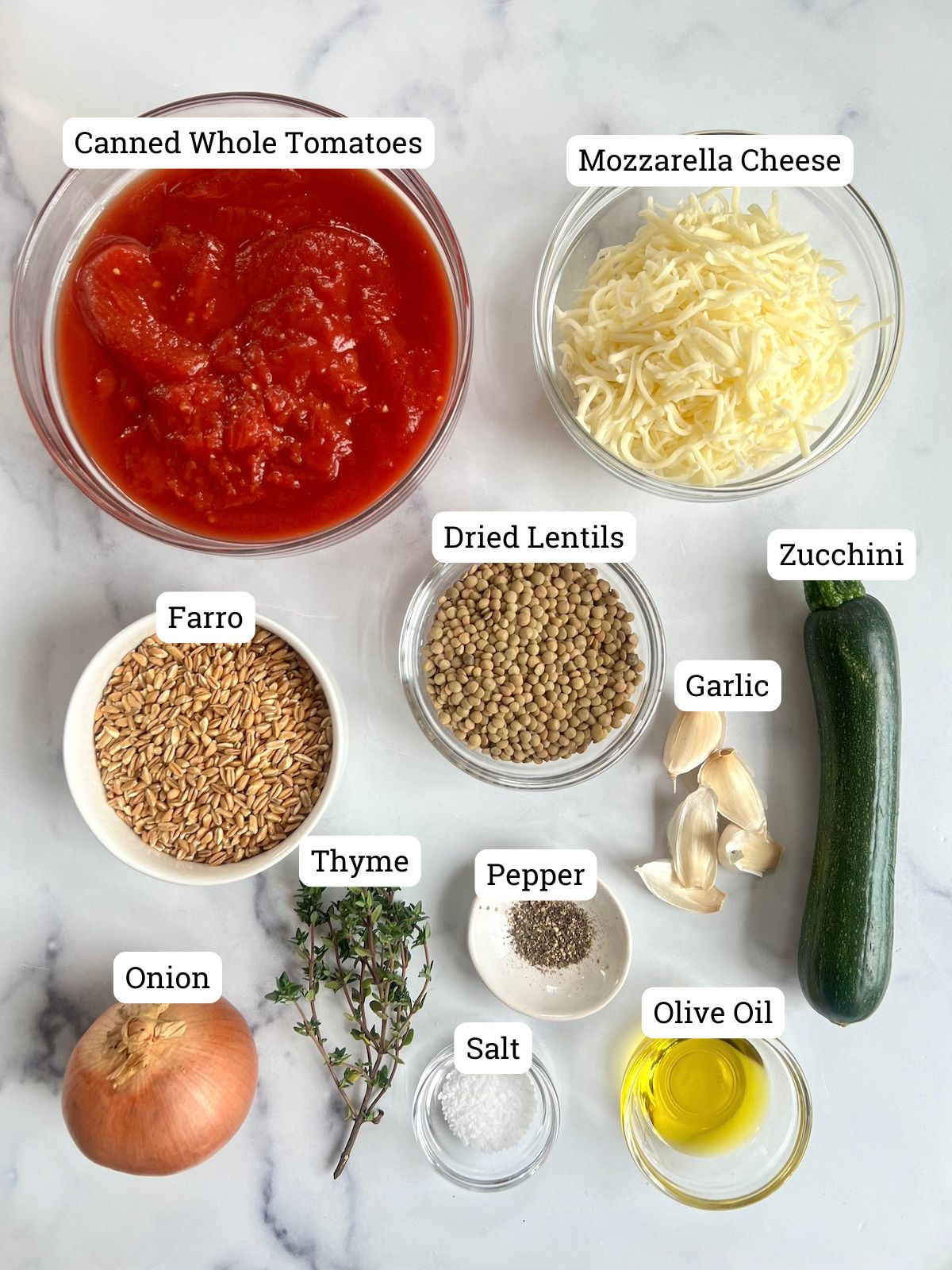 Ingredients for Baked Farro.