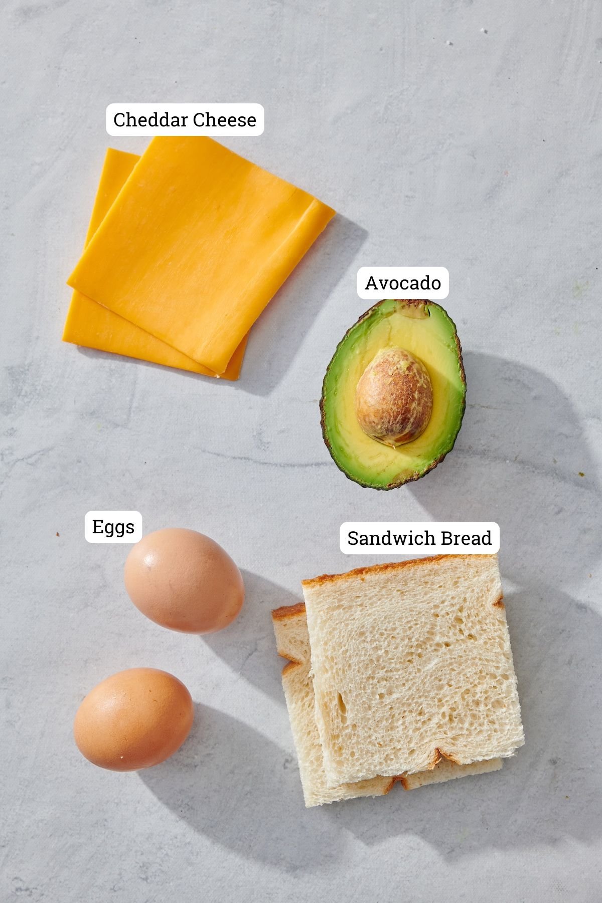 Ingredients for breakfast sandwich.