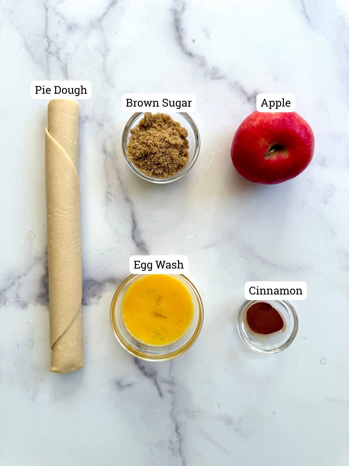 Ingredients for apple pie turnovers.