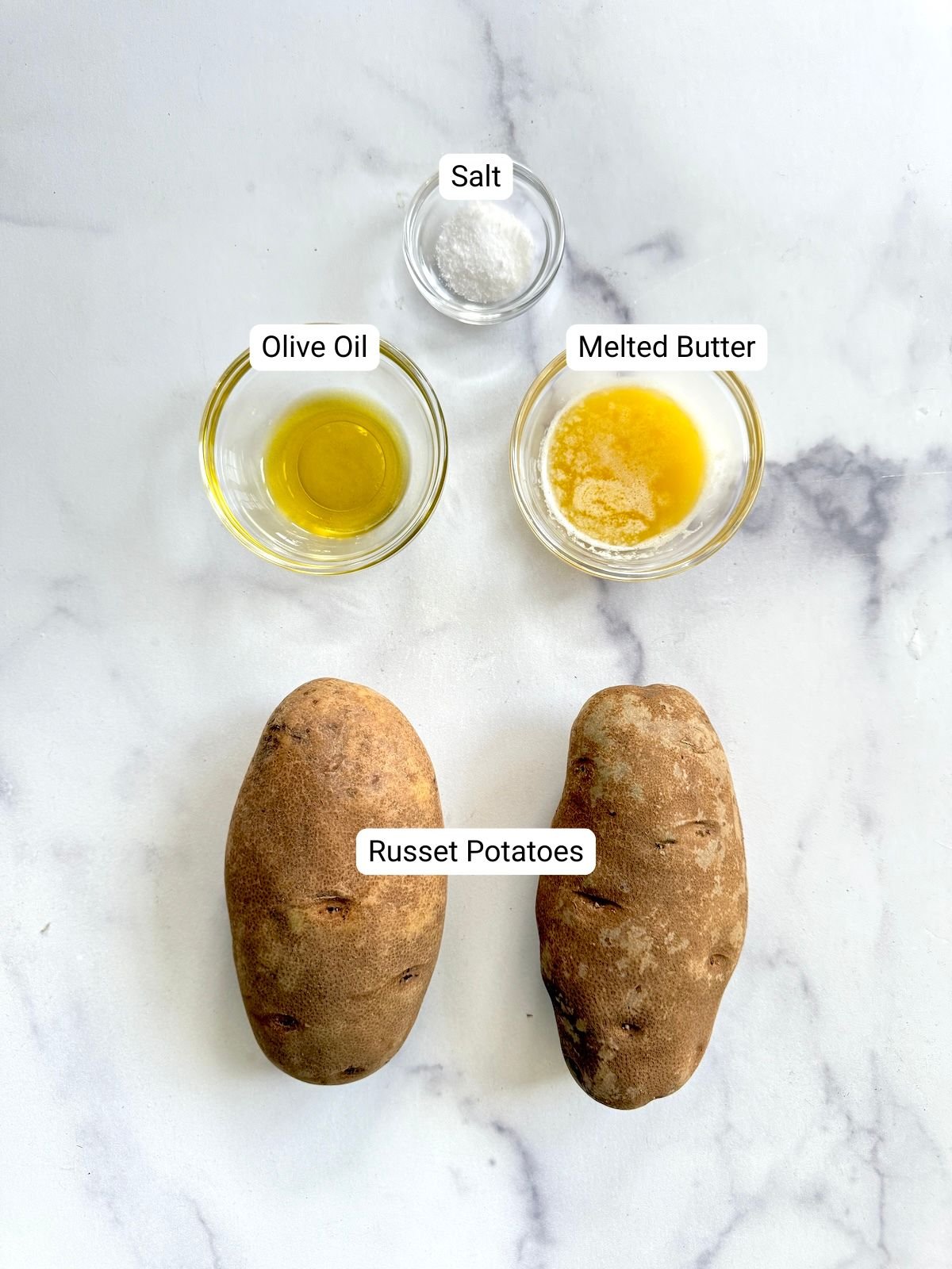 Ingredients for hasselback potatoes.