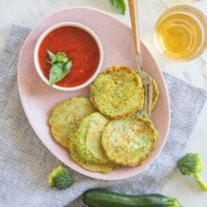 Vegetable pancakes with broccoli and zucchini.